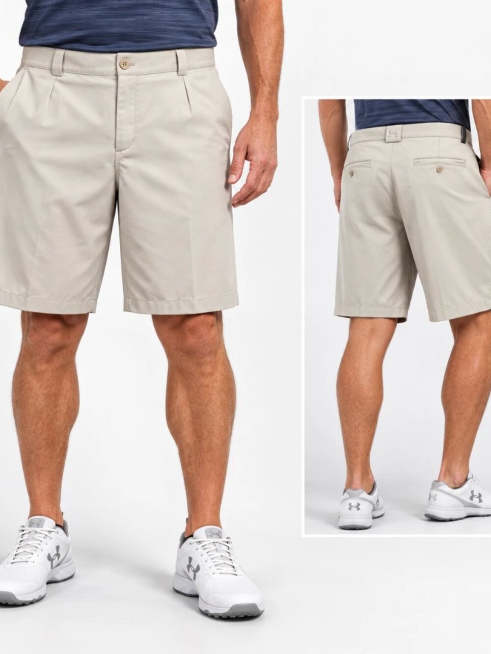 Under Armour Performance Golf Shorts Mens 38R Khaki Stretch Golfcore Casual